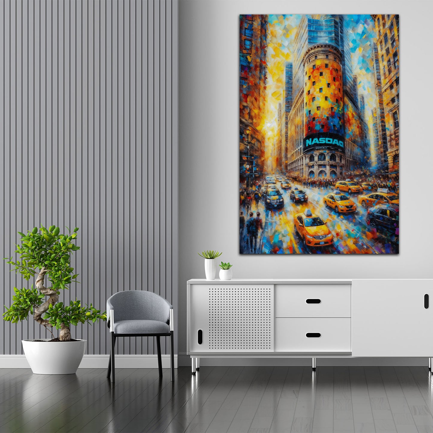 Wandbild New York Wall Street Börse moderne Stadt Szene
