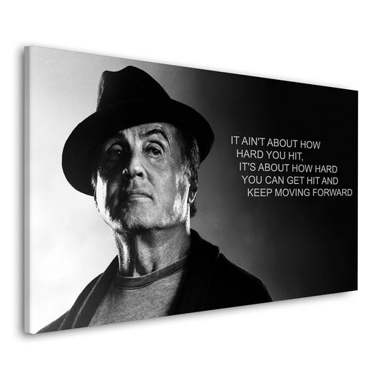 Zitat Boxer Motivation Rocky Style Hard Hit Wandbild Kunstwerk