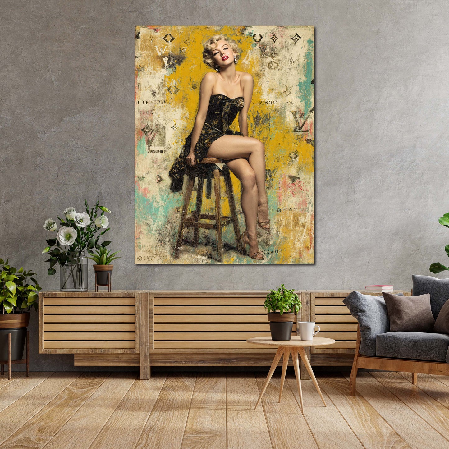 Elegante Retro Marilyn Kunstwerk Wandbild