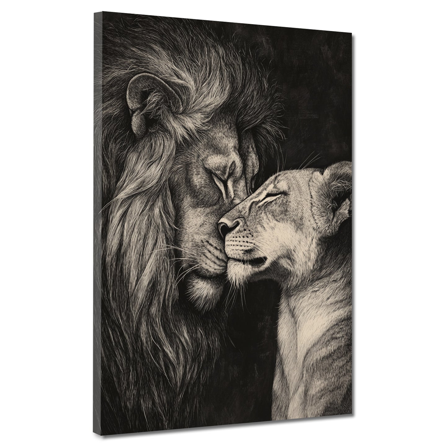Löwen romantisches Motiv emotional Wandbild