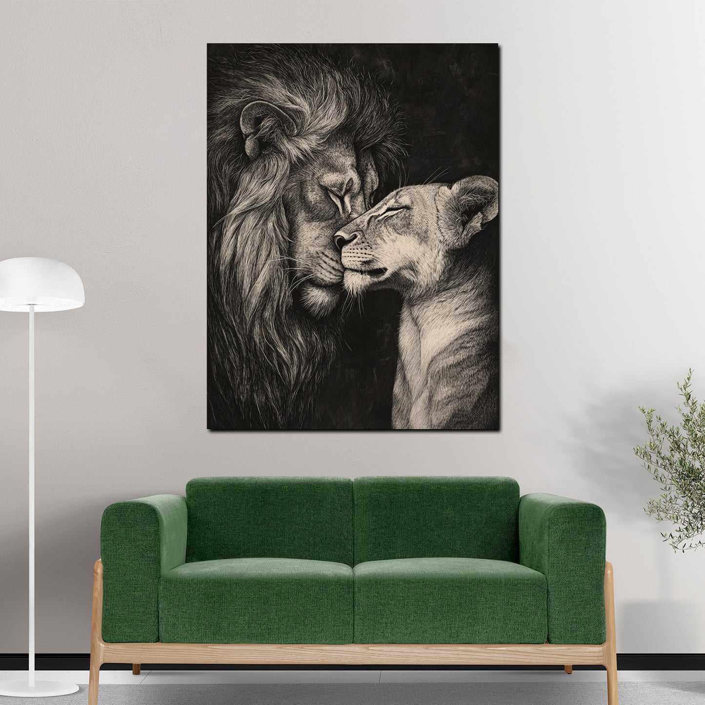 Löwen romantisches Motiv emotional Wandbild
