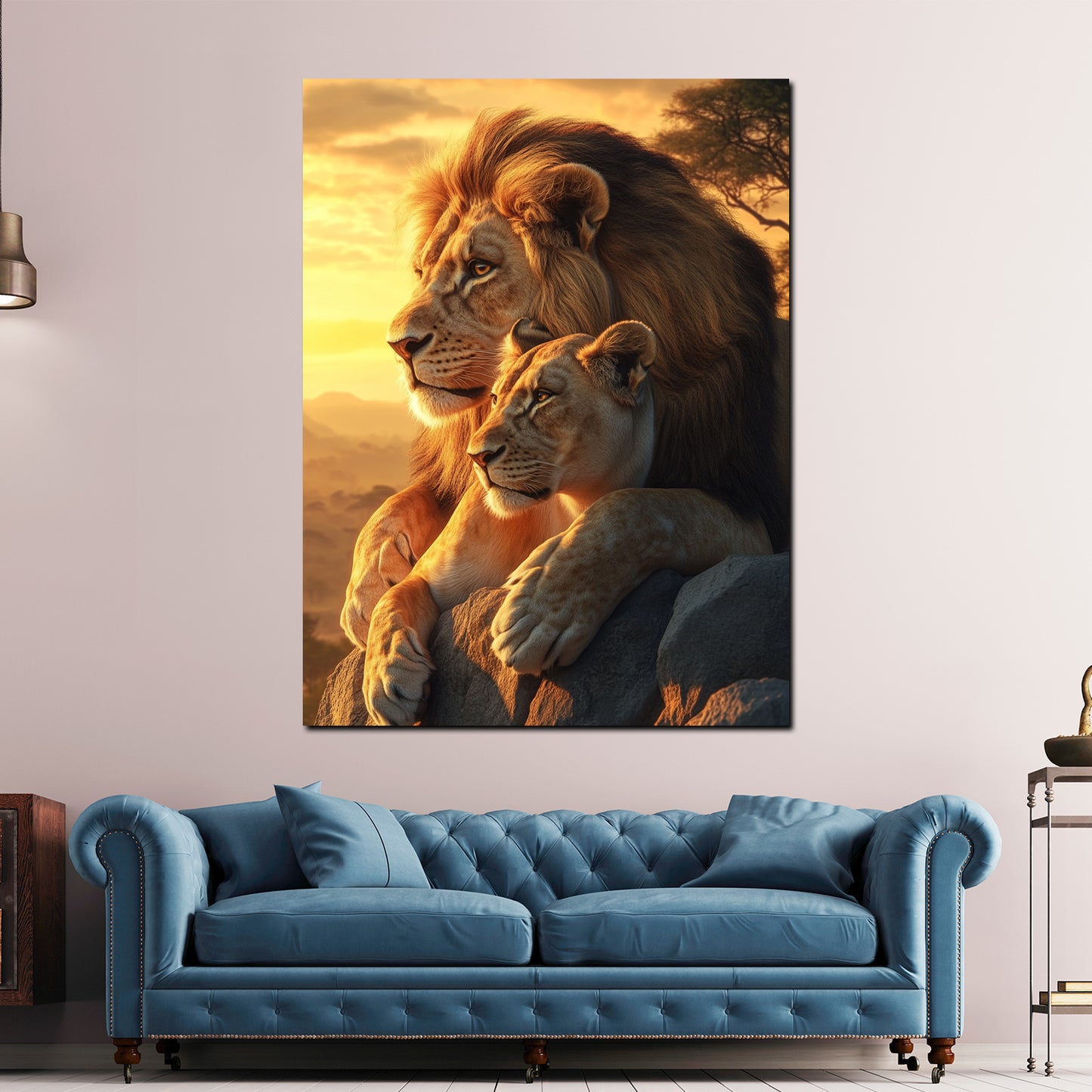 Löwen Majestätische Raubkatzen Wandbild
