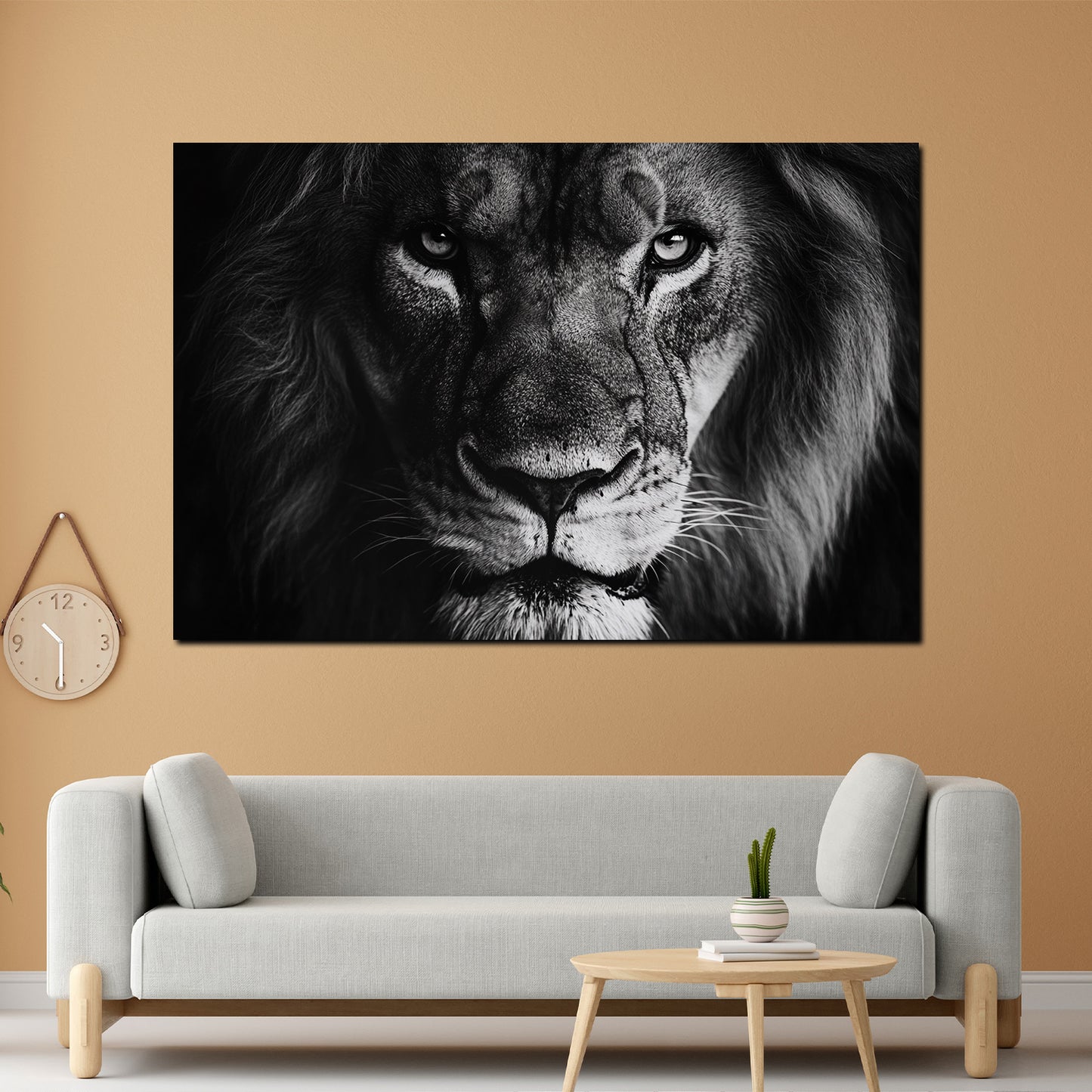 Majestätisches Tiermotiv Raubkatze schwarz weiß Wandbild