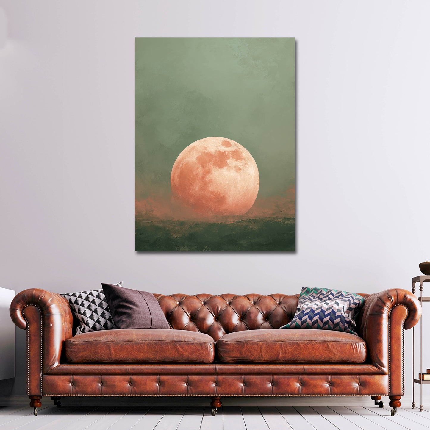 Minimalismus Mond in der Abenddämmerung Wandbild