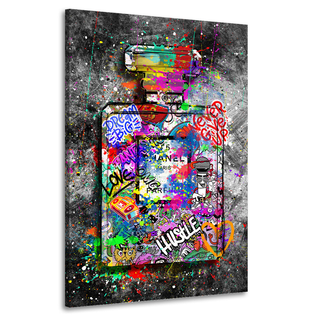 Wandbild Kunstwerk Pop Art Graffiti Street Art Parfümflasche Luxus