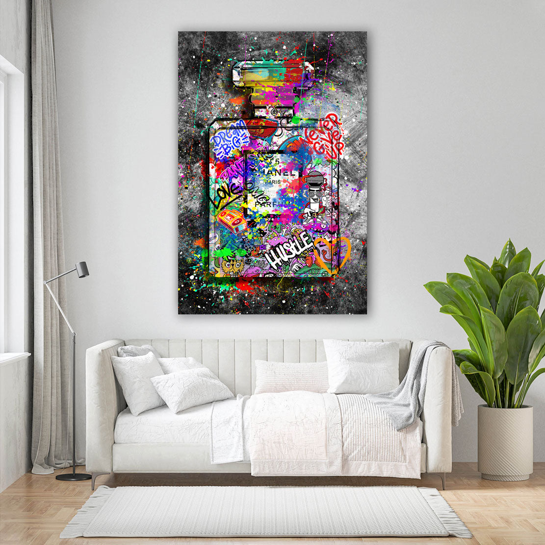 Wandbild Kunstwerk Pop Art Graffiti Street Art Parfümflasche Luxus