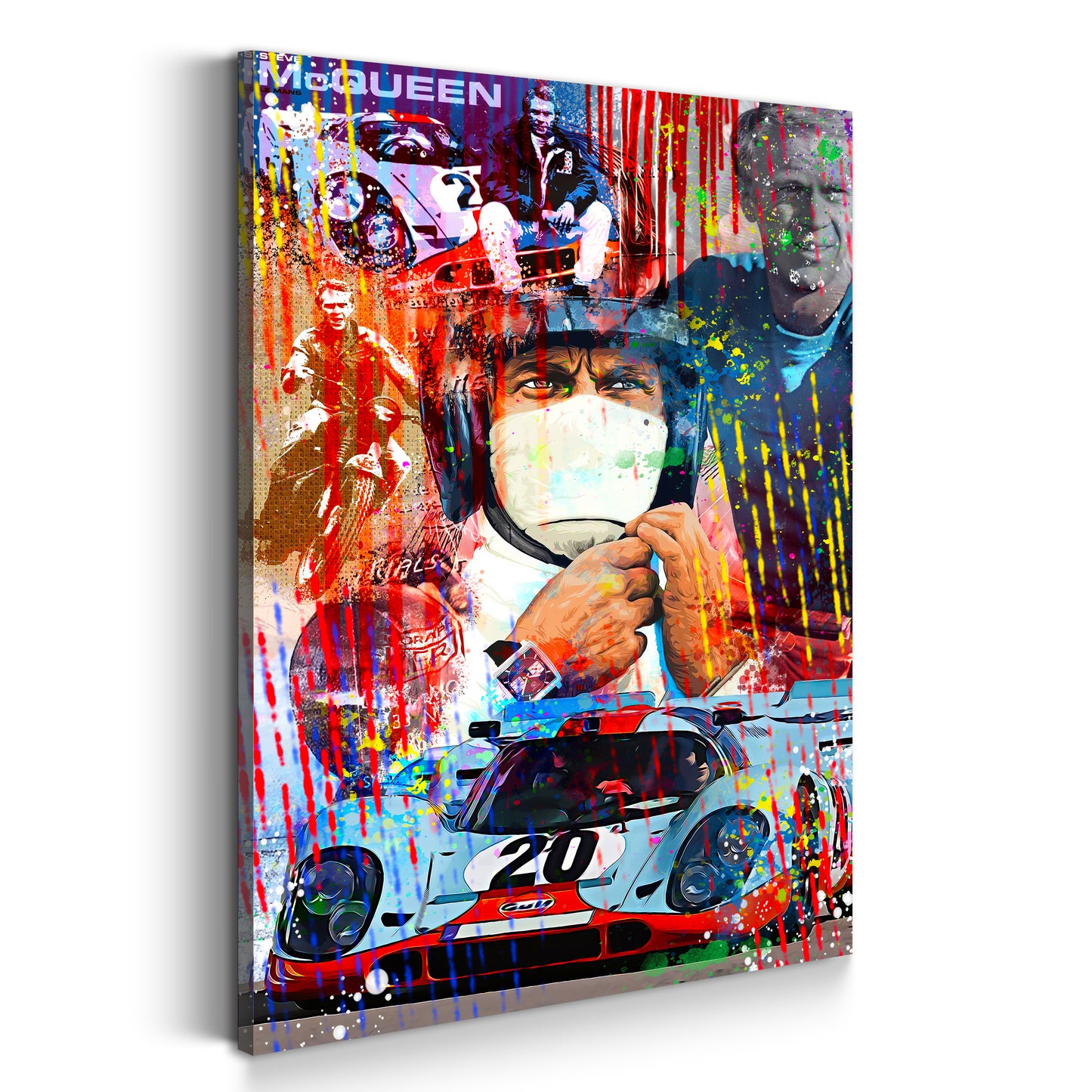 Wandbild Kunstwerk Street Art Steve Rennfahrer