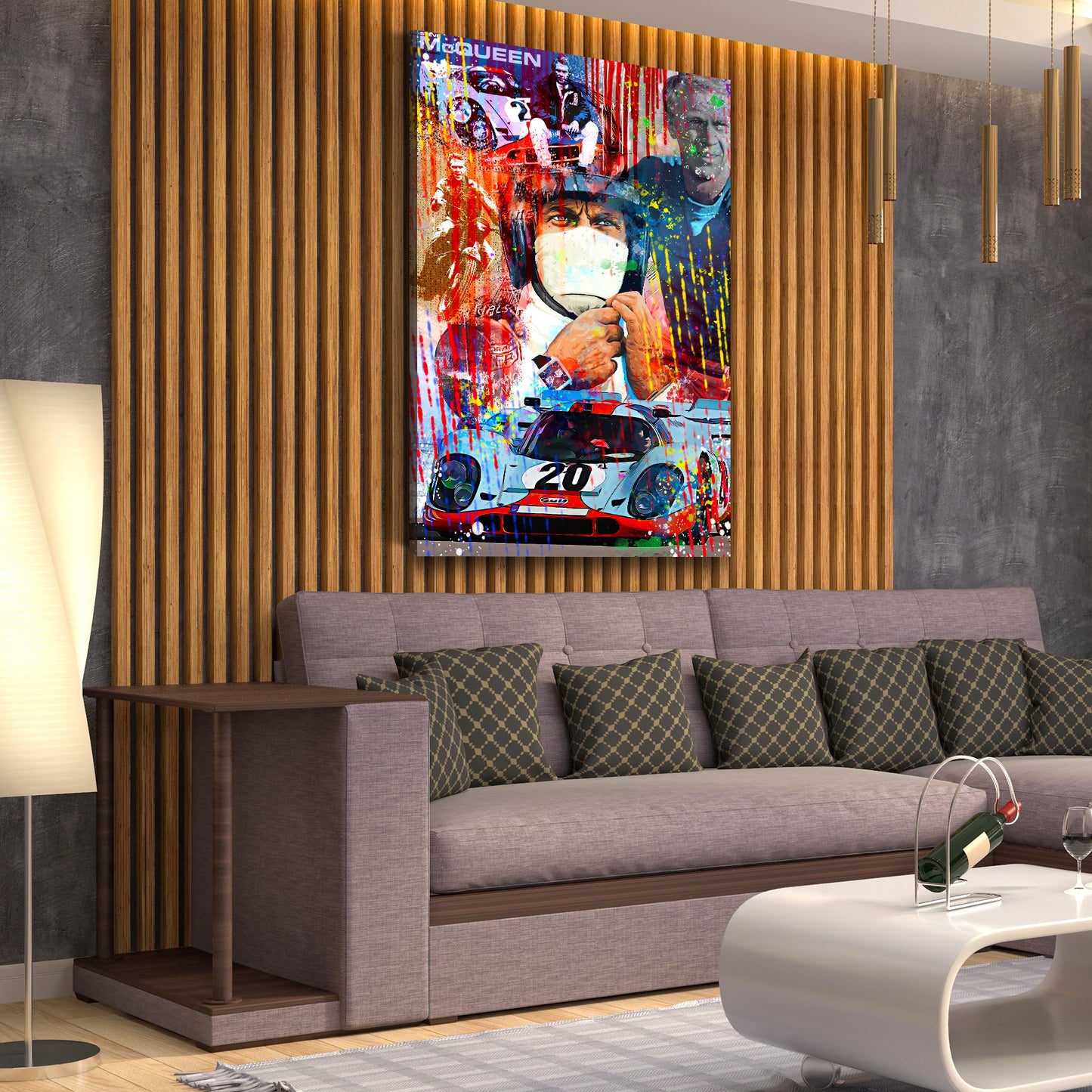 Wandbild Kunstwerk Street Art Steve Rennfahrer