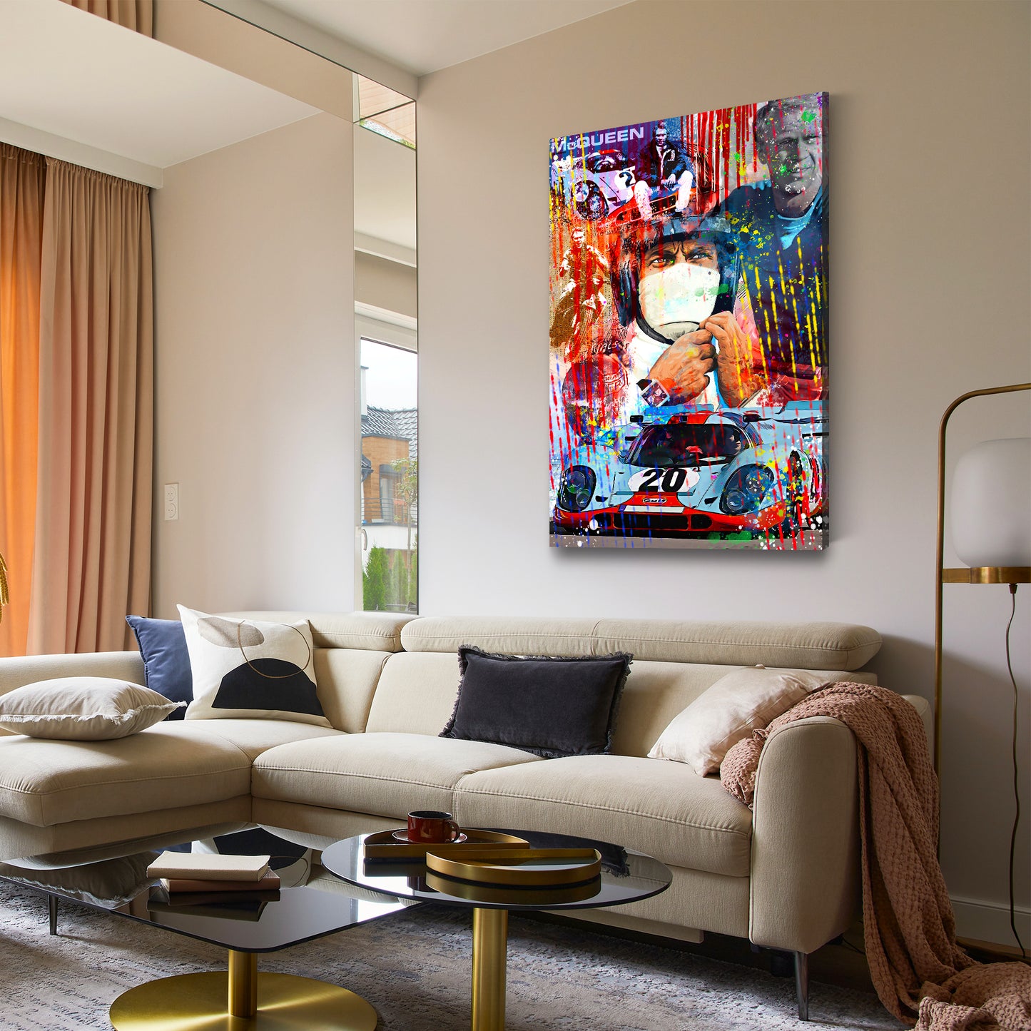 Wandbild Kunstwerk Street Art Steve Rennfahrer