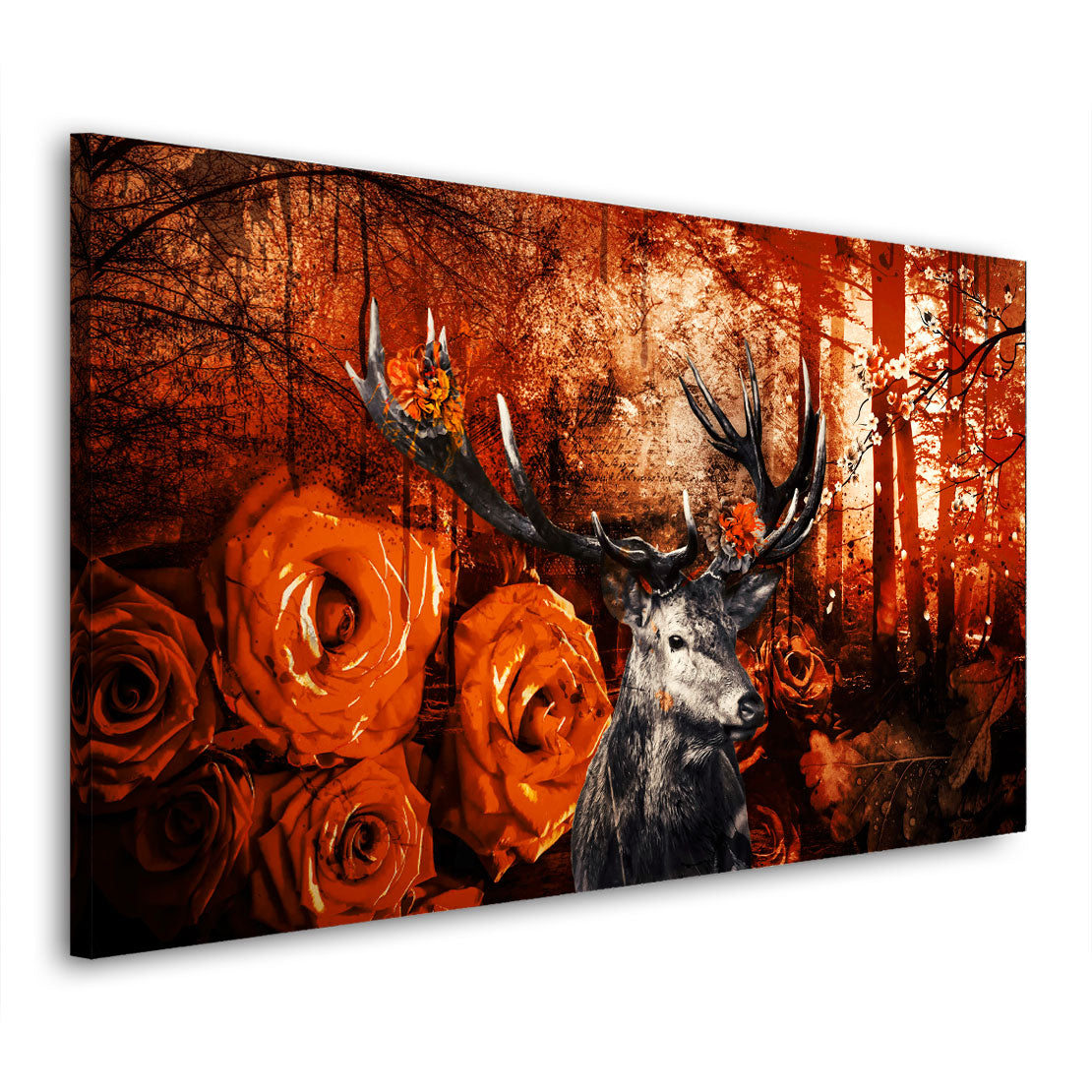 Hirsch Orange Style Abstrakt Wandbild Kunstwerk
