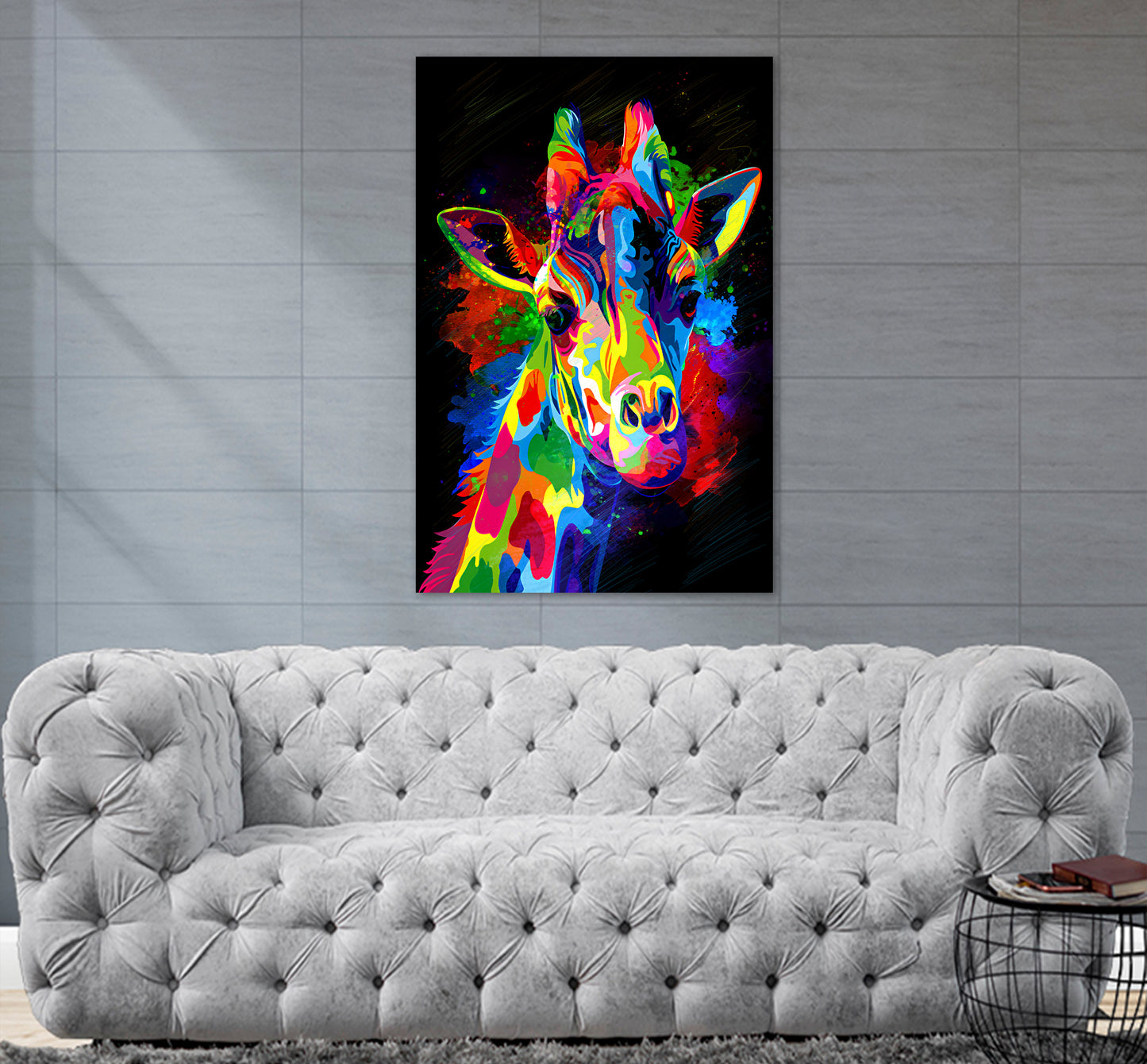 Pop Art Colour Giraffe Wandbild Kunstwerk