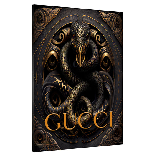 Snake Gold Abstract Wandbild Kunstwerk