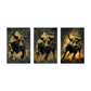 3er-Set Goldene Bullen – drei Leinwandbilder