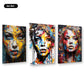 3er-Set Face Art Colour – drei Leinwandbilder
