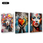 3er-Set Pop Art Frauen – drei Leinwandbilder