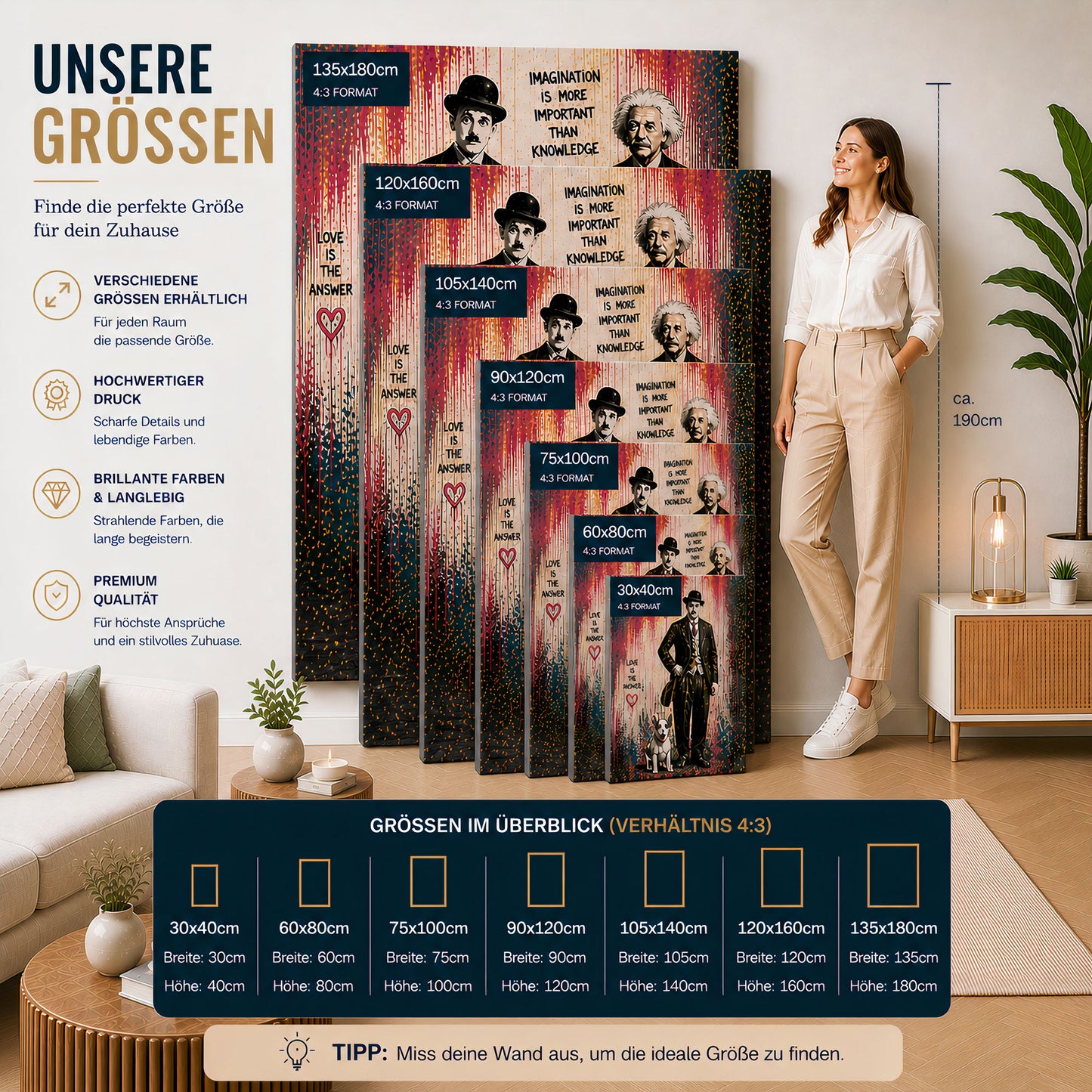 Musikinstrumente in lebendiger Komposition Wandbild