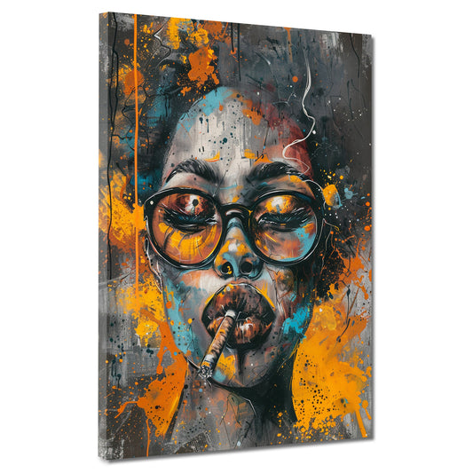 Wandbild African Woman Pop Art mit Sonnenbrille