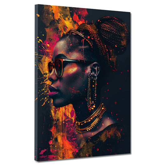 Wandbild African Woman Pop Art modern und farbenfroh