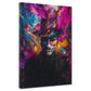 Wandbild Anonymous Maske Pop Art mit Hut und Farbenexplosion