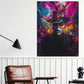 Wandbild Anonymous Maske Pop Art mit Hut und Farbenexplosion