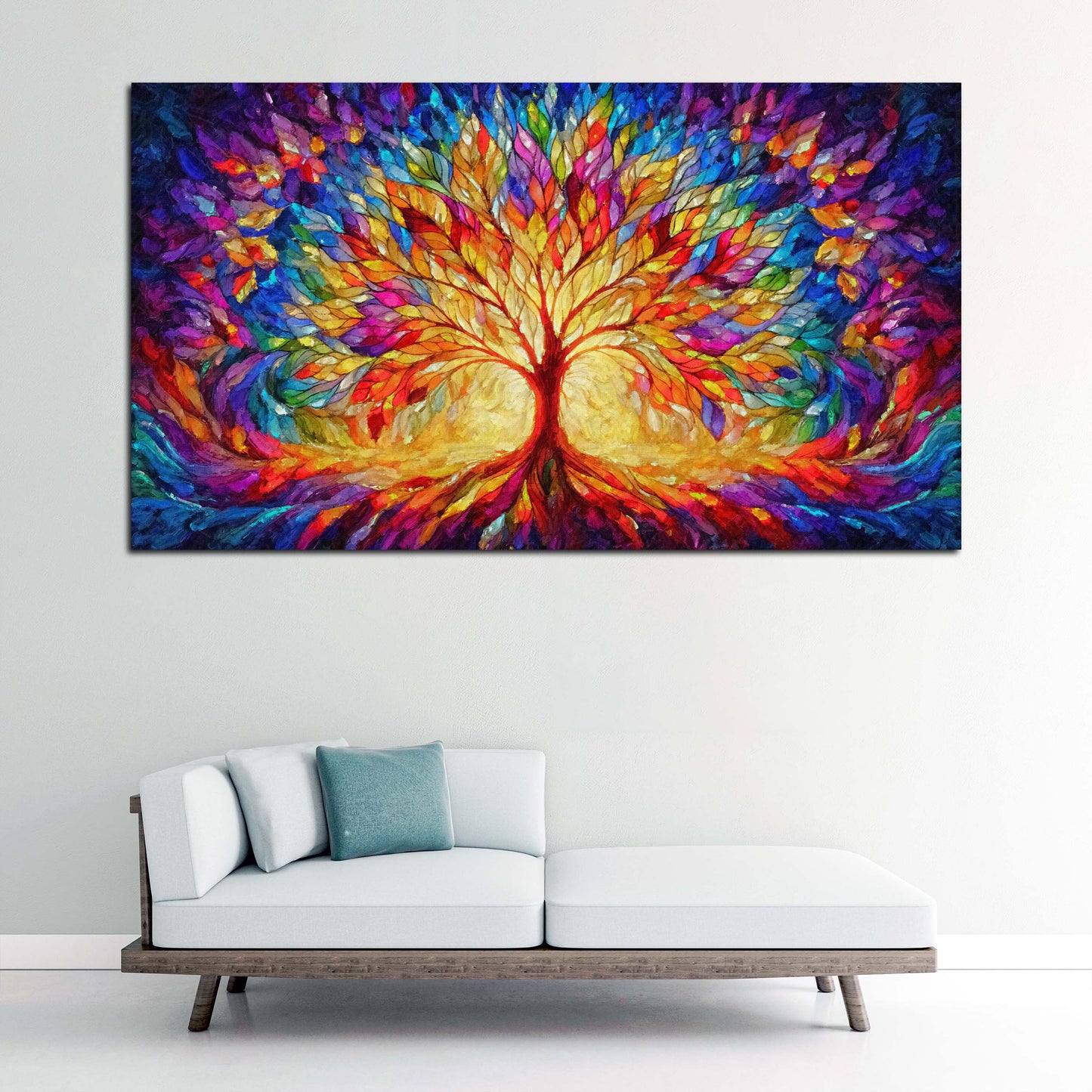 Wandbild Baum des Lebens farbenfroh modern