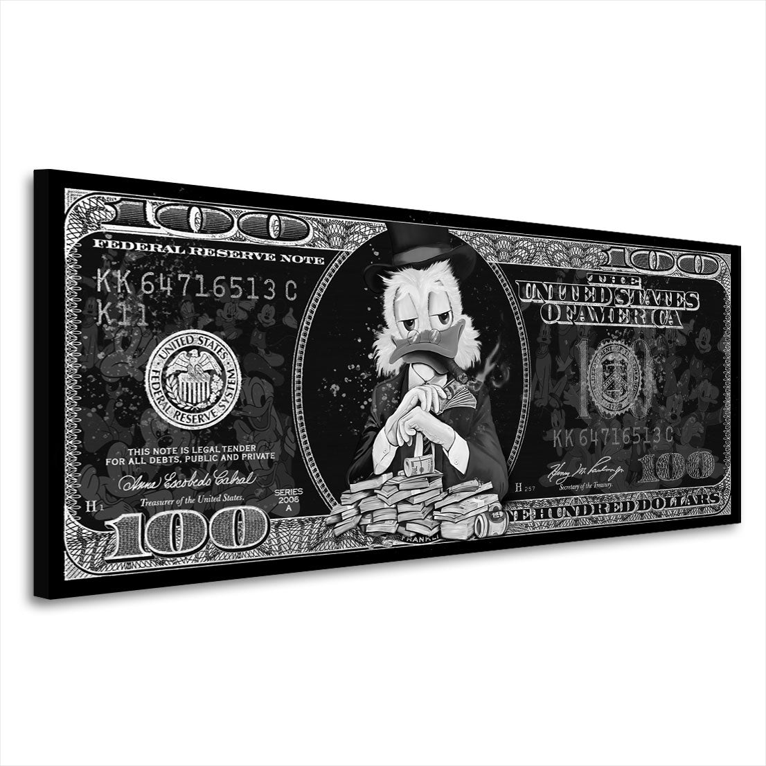 Dollar Geld & Erfolg Comic Style Wandbild Kunstwerk