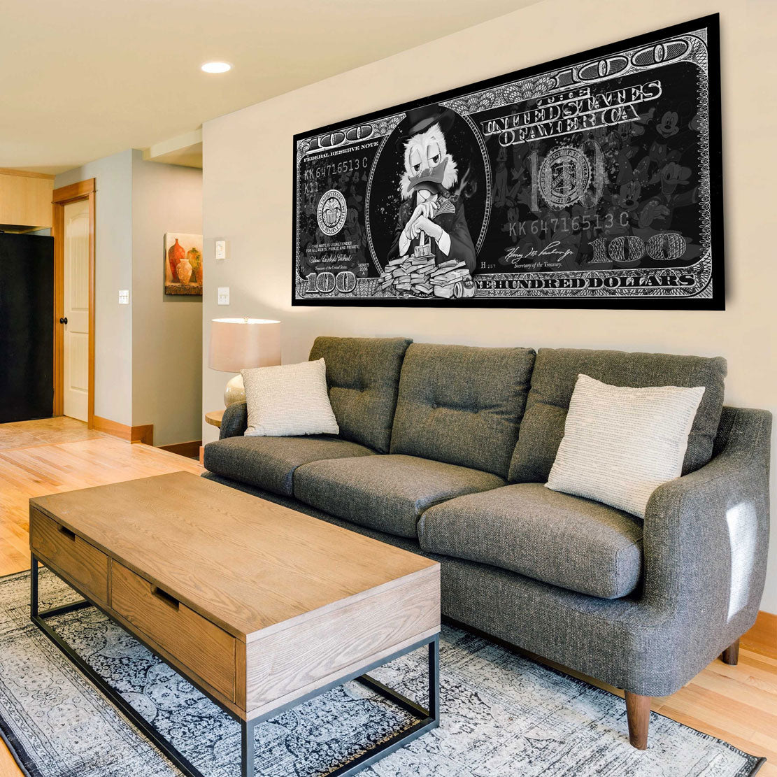 Dollar Geld & Erfolg Comic Style Wandbild Kunstwerk