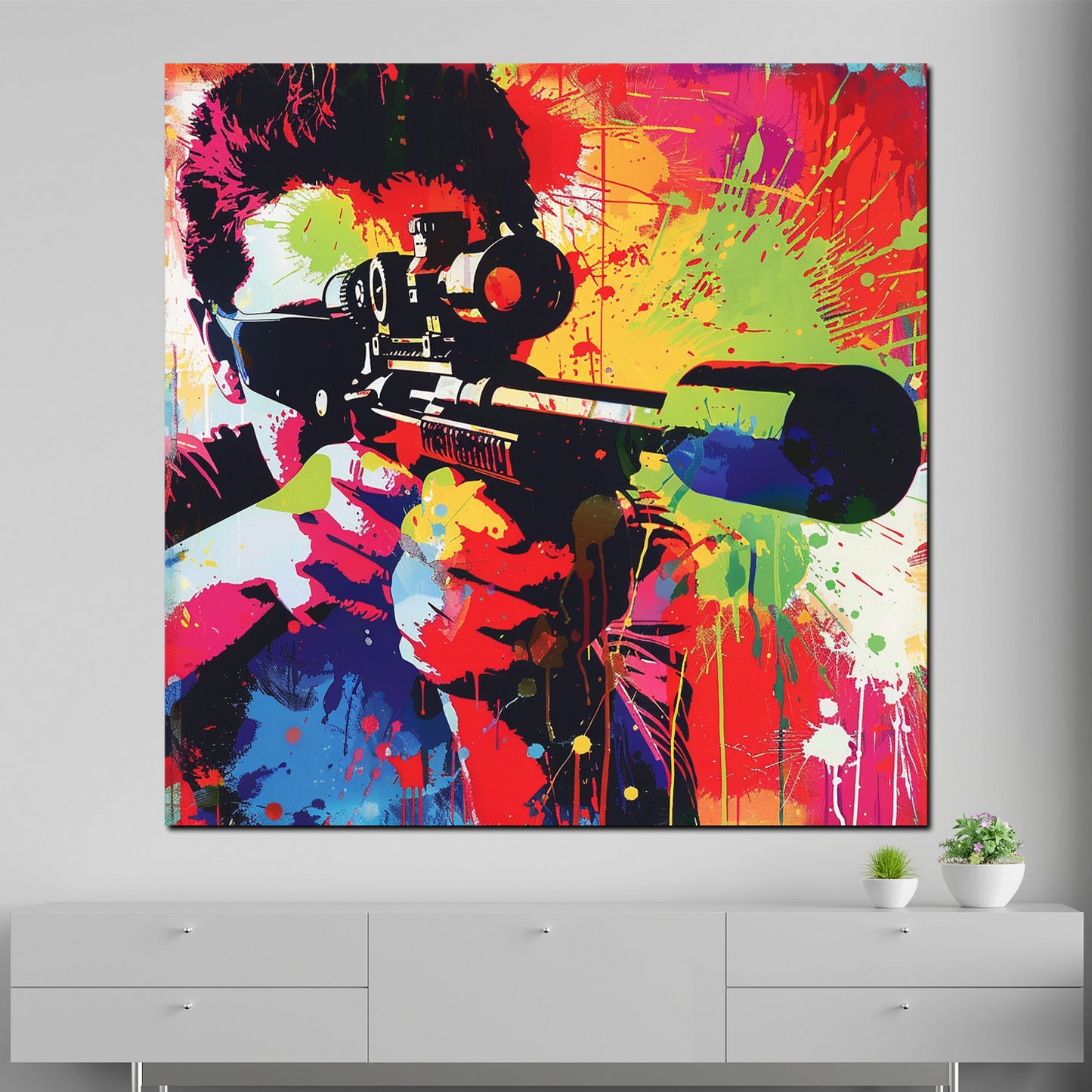 Pop Art Abstract Splash Retro Shot Wandbild Kunstwerk