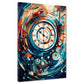 Wandbild Kunstwerk abstrakt Uhr Painting Style