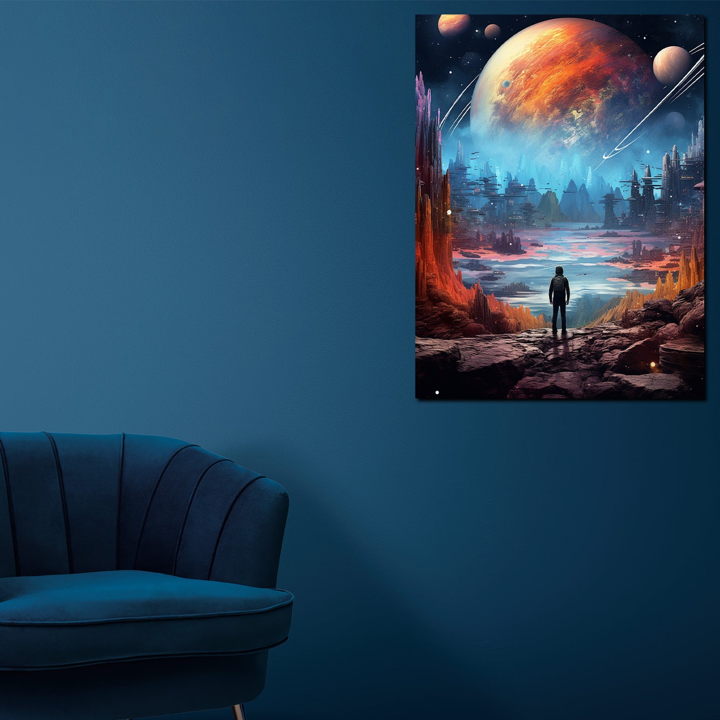 Wandbild Kunstwerk abstrakt Weltraum Planeten
