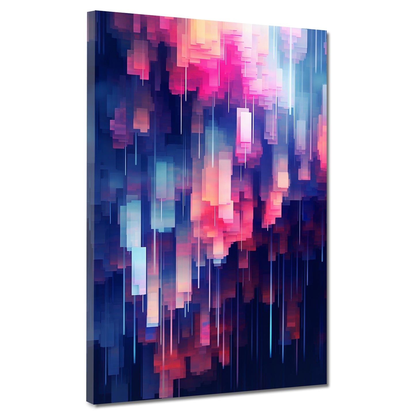 Abstrakt pink und blau verschmilzt Wandbild Kunstwerk