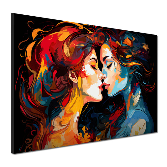 Wandbild Kunstwerk Abstrakt zwei Frauen Painting Style