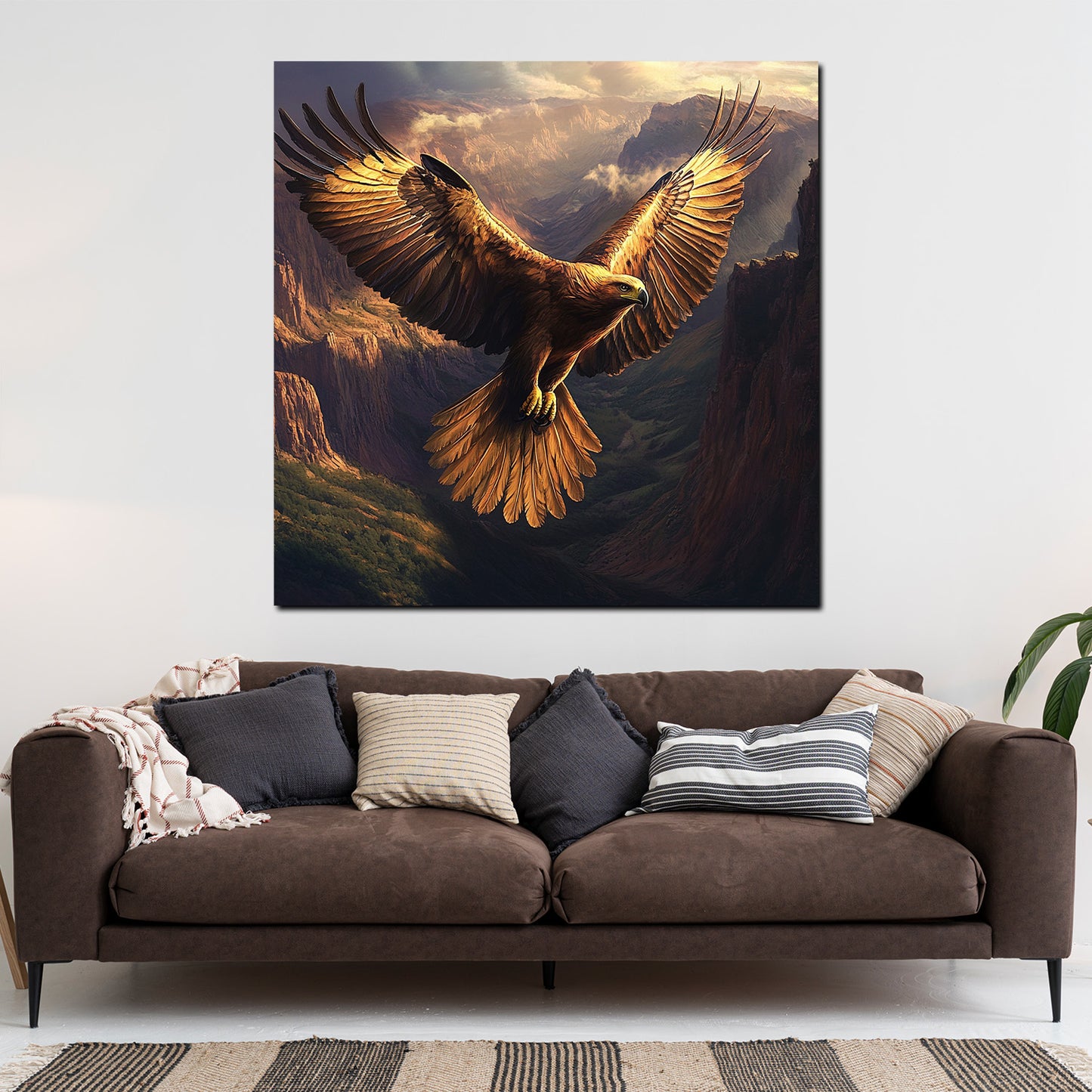 Wandbild Kunstwerk Adler Gebirgslandschaft majestätische Wildnis Natur