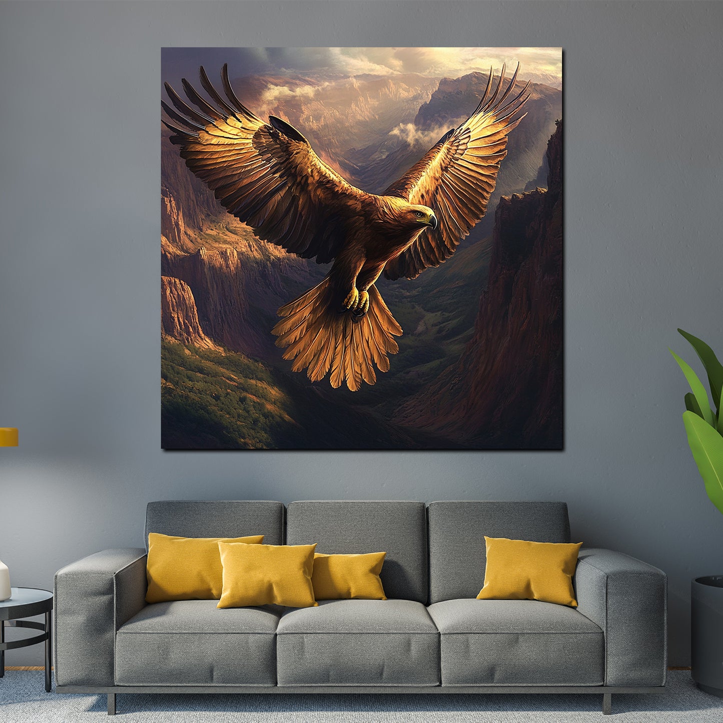 Wandbild Kunstwerk Adler Gebirgslandschaft majestätische Wildnis Natur