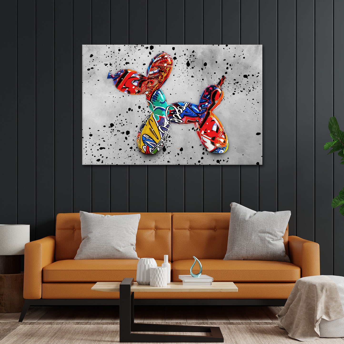 Balloon Dog Graffiti Street Art Style Wandbild Kunstwerk