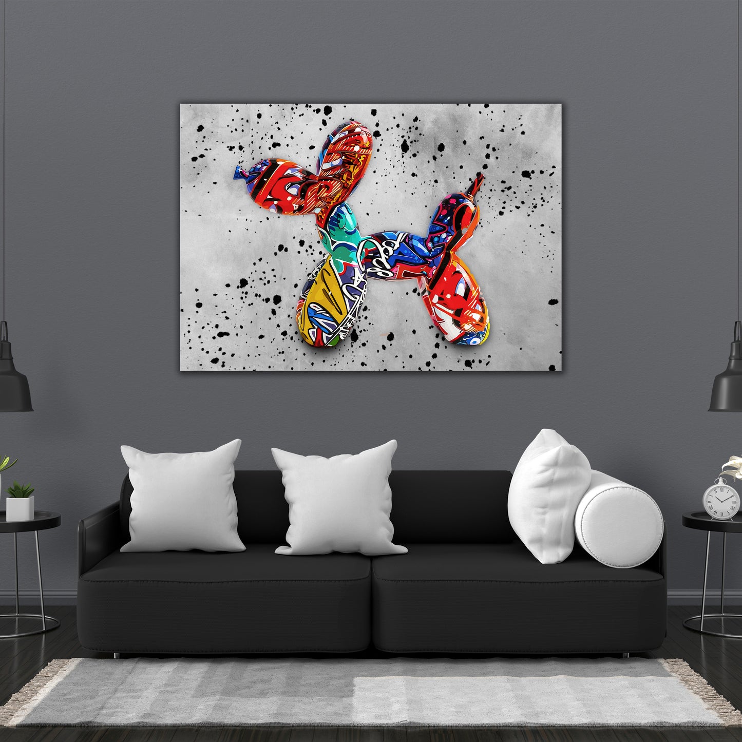 Balloon Dog Graffiti Street Art Style Wandbild Kunstwerk