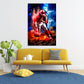 Baseball mit intensiven Farben und Bewegung Wandbild Kunstwerk