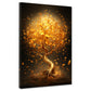 Baum mit goldenen Blätter, abstrakt Wandbild Kunstwerk