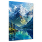 Wandbild Kunstwerk Berge und Natur reflektierend im Wasser