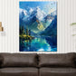 Wandbild Kunstwerk Berge und Natur reflektierend im Wasser