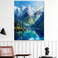 Wandbild Kunstwerk Berge und Natur reflektierend im Wasser
