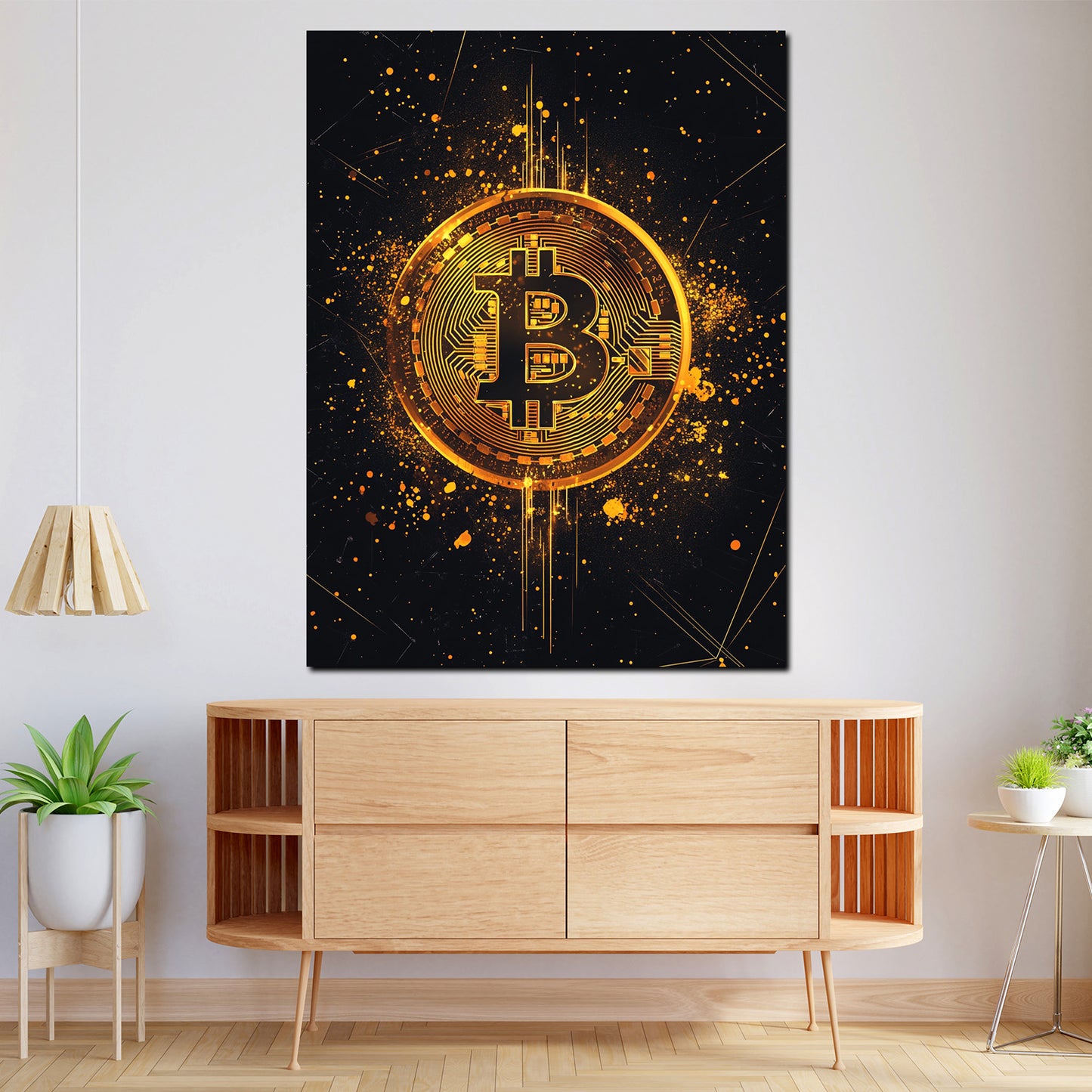 Wandbild Kunstwerk Bitcoin Pop Art Kryptowährung Digital Style Motivation
