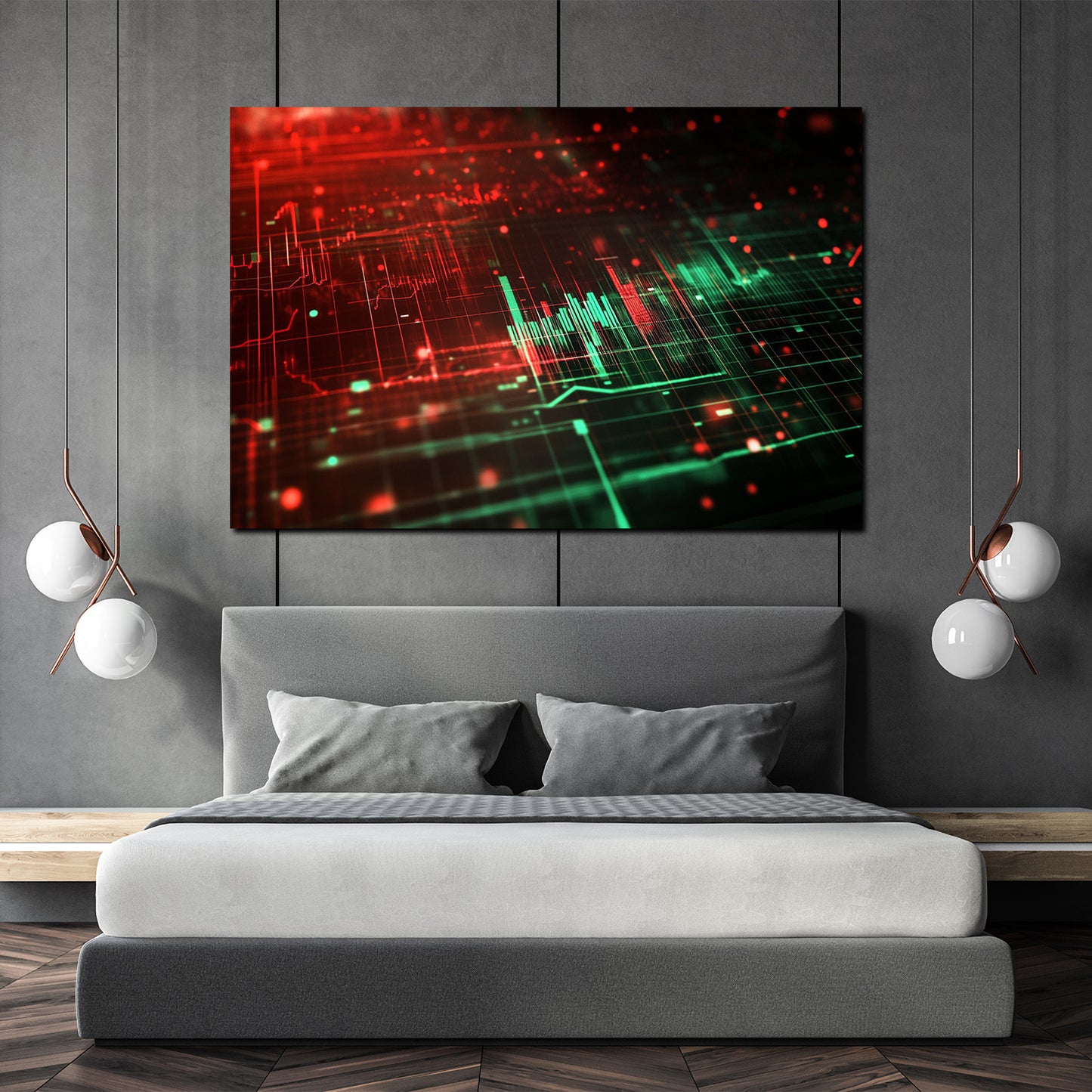 Wandbild Kunstwerk Börse Algorithmus Handelssystem Zukunft