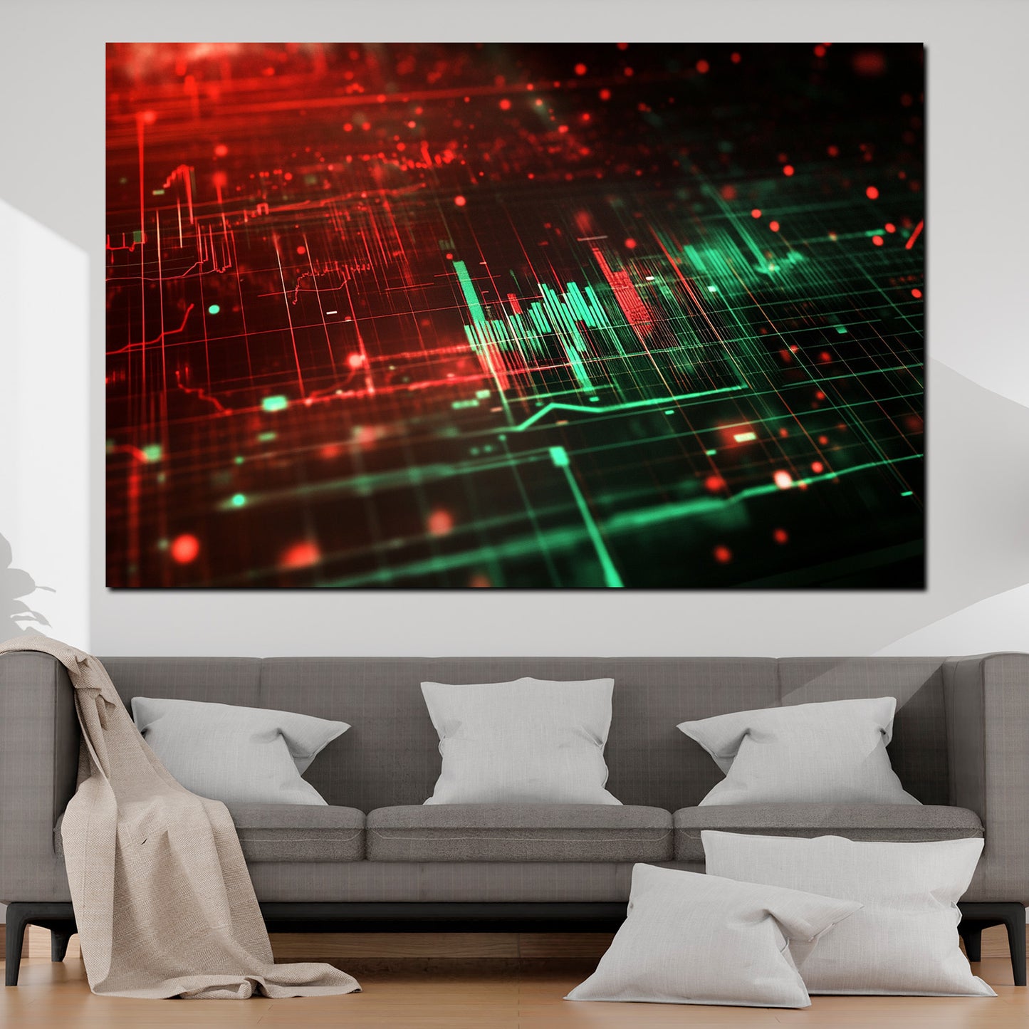 Wandbild Kunstwerk Börse Algorithmus Handelssystem Zukunft