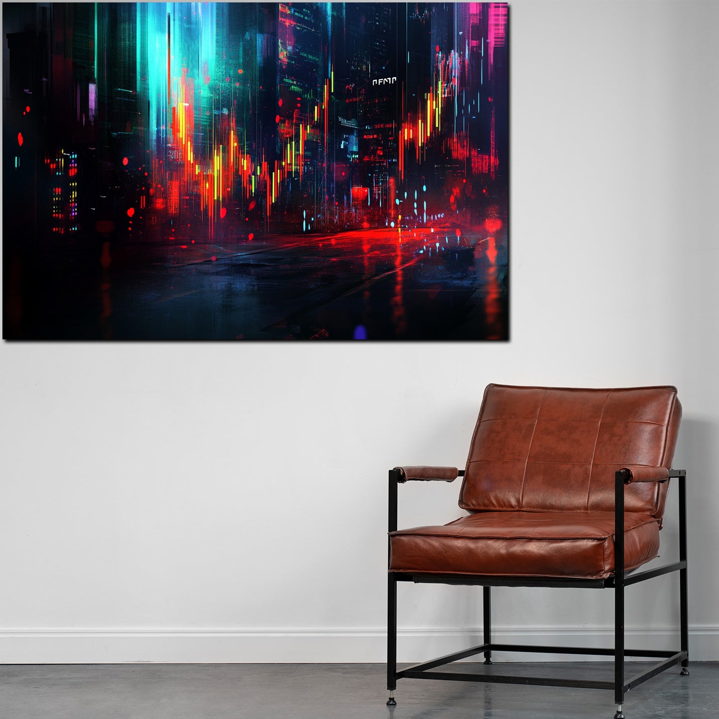 Wandbild Kunstwerk Börse Metropole Datenfluss Wallstreet digital