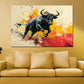 Wandbild Kunstwerk Bulle Börse Dynamik Farben Energie modern