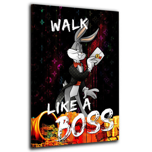 Wandbild Kunstwerk Bunny Pop Art Comic