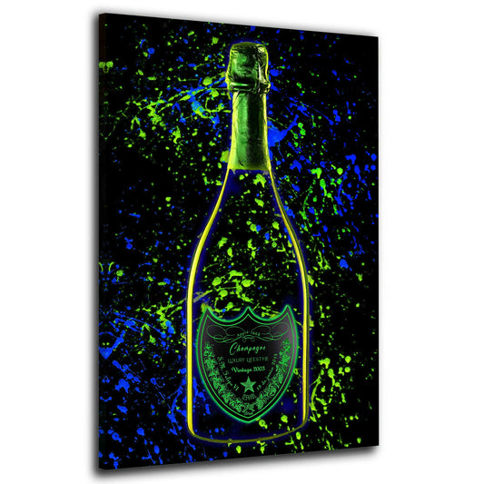 Champagner Pop Art Flasche Lifestyle Wandbild