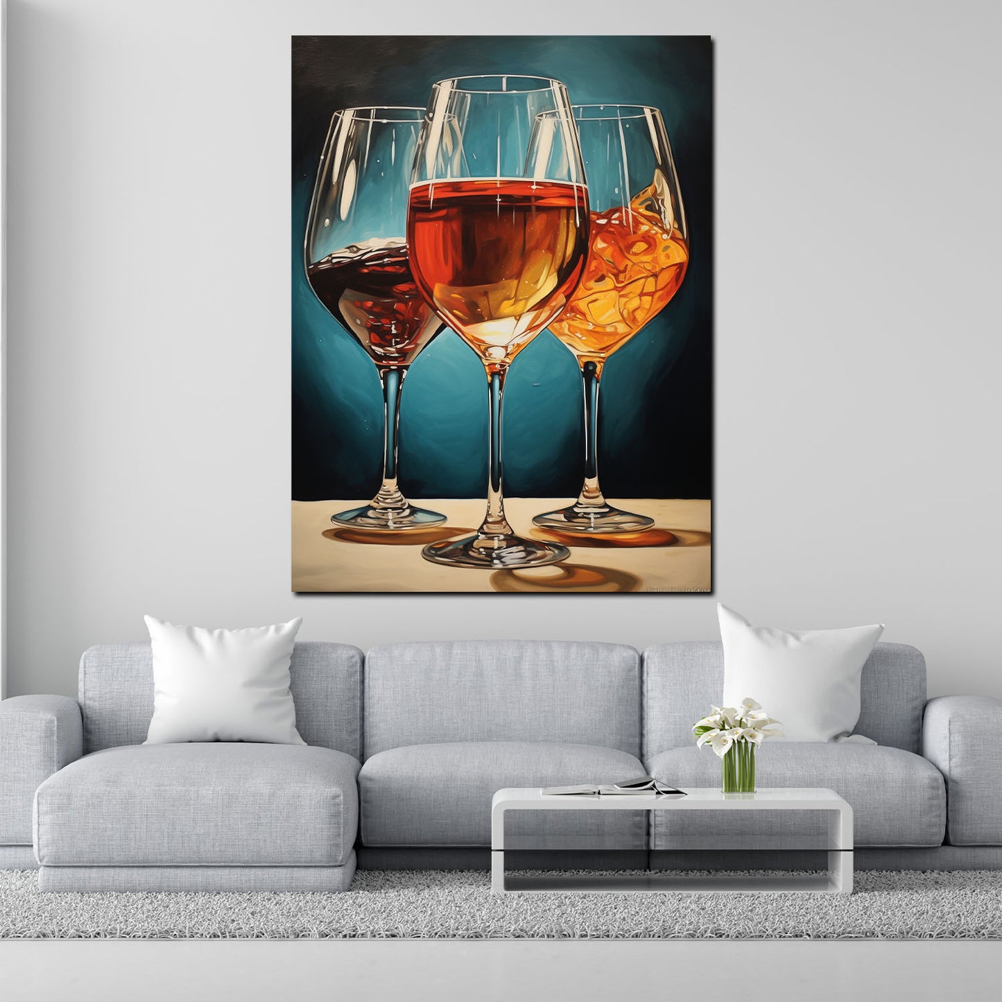 Cheers 3 Weingläser Bar Cocktailbar Wandbild Kunstwerk