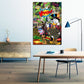 Wandbild Kunstwerk Comic Duck Geldregen Kapow!